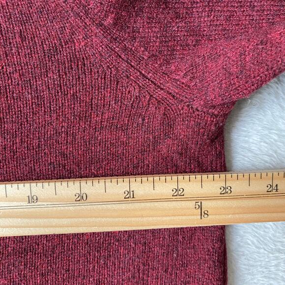 Black Brown 1826 Wool Blend Elbow Patch V-neck Sweater Men Size L Burgundy Gray - Picture 6 of 8